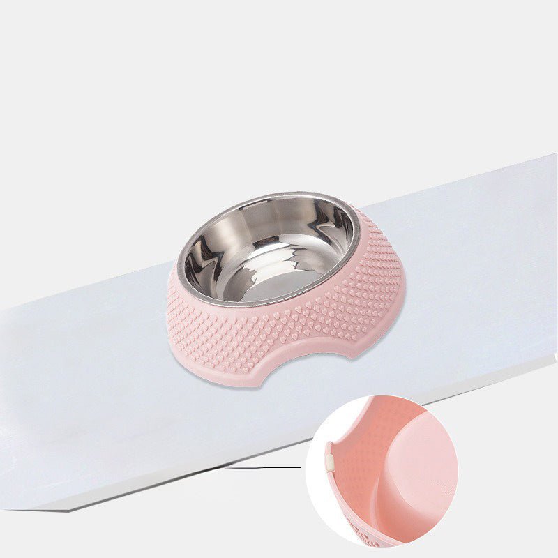 Cat Dog Bowl Stainless Steel Cat Bowls Neck Puppy Cats Feeder Non Slip Crashworthiness Base Pet Food Water Container - FURRY WHOOF