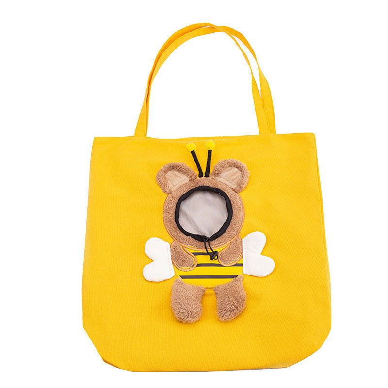 Little Bee Design Cat Dog Carrier Bags Portable Breathable Bag Soft Pet Carriers With Safety Zippers Outgoing Travel Pets Handbag - FURRY WHOOF