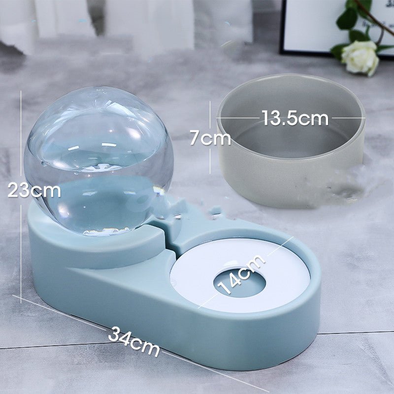 New Bubble Ball Pet Dog Bowls Fountain Cat Food Automatic Feeder 1.8L For Kitten Water Drinking Bowl Feeding Container - FURRY WHOOF