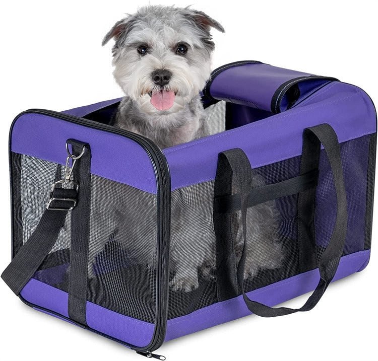 Dog Cat Carriers Bags Car Portable Transport Pet Bag Cage Portable Pet Foldable Outgoing Travel Breathable Pets Handbag - FURRY WHOOF