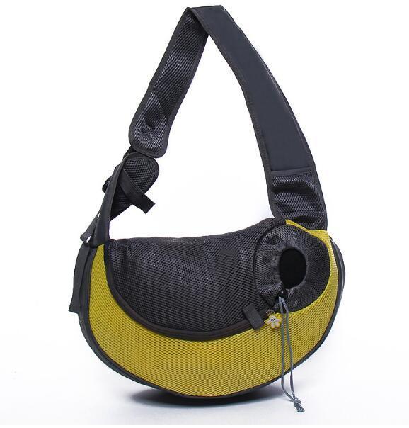 1pc Outdoor Travel Mesh Oxford Pet Puppy Carrier Handbag Pouch Single Shoulder Bag Sling Mesh Comfort Travel Tote Shoulder Bags - FURRY WHOOF