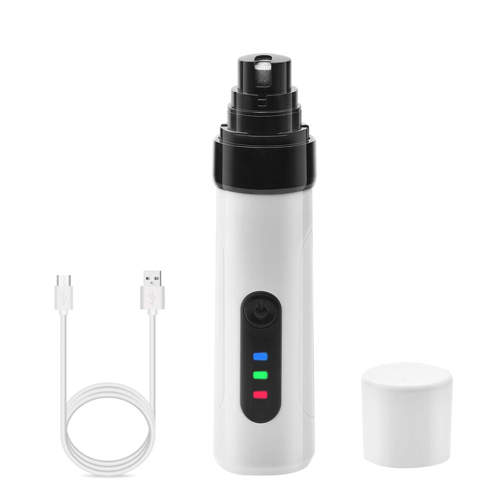 Electric Dog Nail Clippers Grinders Rechargeable USB Charging Pet Quiet Cat Paws Nail Grooming Trimmer Tools - FURRY WHOOF