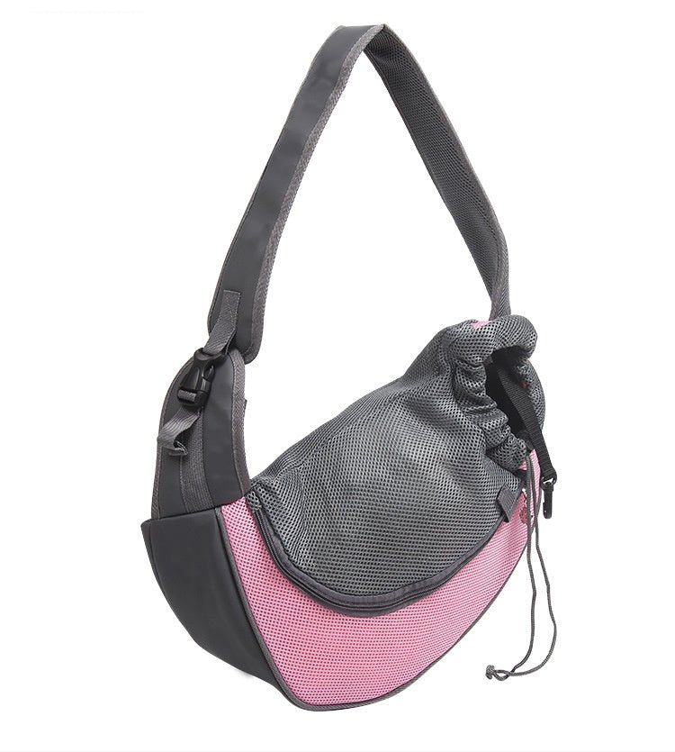 1pc Outdoor Travel Mesh Oxford Pet Puppy Carrier Handbag Pouch Single Shoulder Bag Sling Mesh Comfort Travel Tote Shoulder Bags - FURRY WHOOF