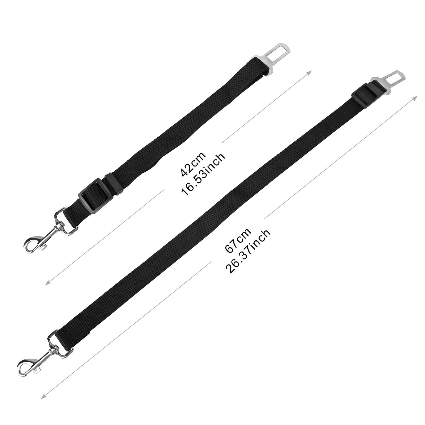 2Pcs Pet Dog Seat Belt Leash Adjustable Pet Dog Cat Safety Leads Harness Car Vehicle Nylon Fabric Seatbelt Strap - FURRY WHOOF