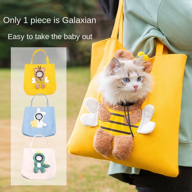 Little Bee Design Cat Dog Carrier Bags Portable Breathable Bag Soft Pet Carriers With Safety Zippers Outgoing Travel Pets Handbag - FURRY WHOOF