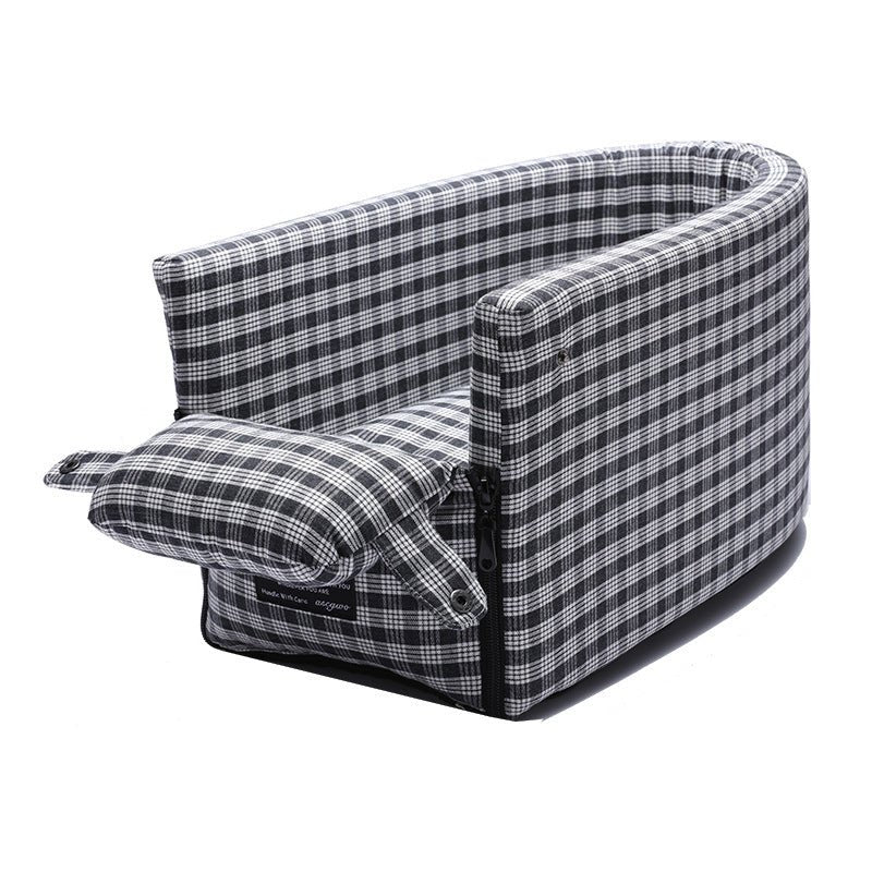 Portable Pet Dog Car Seat Central Control Nonslip Dog Carriers Safe Car Armrest Box Booster Kennel Bed For Small Cat Dog Travel - FURRY WHOOF