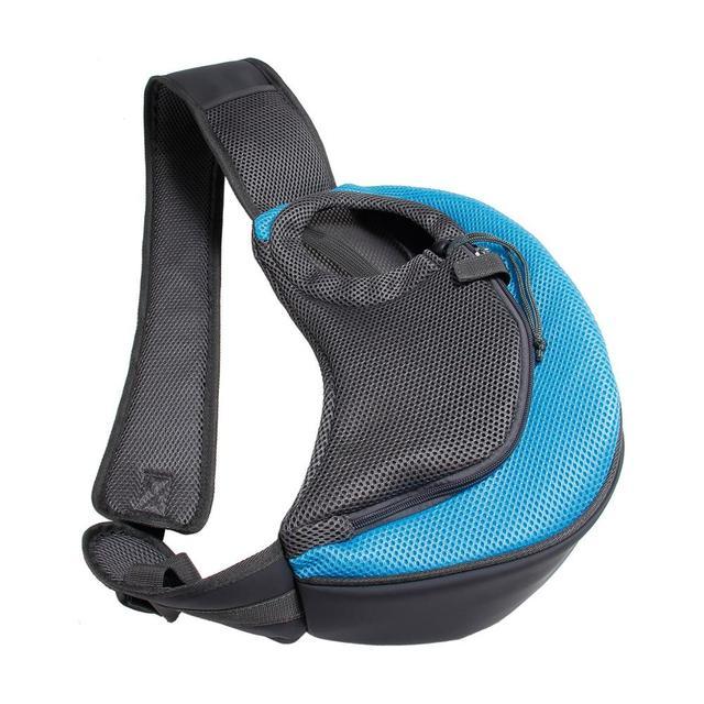 1pc Outdoor Travel Mesh Oxford Pet Puppy Carrier Handbag Pouch Single Shoulder Bag Sling Mesh Comfort Travel Tote Shoulder Bags - FURRY WHOOF