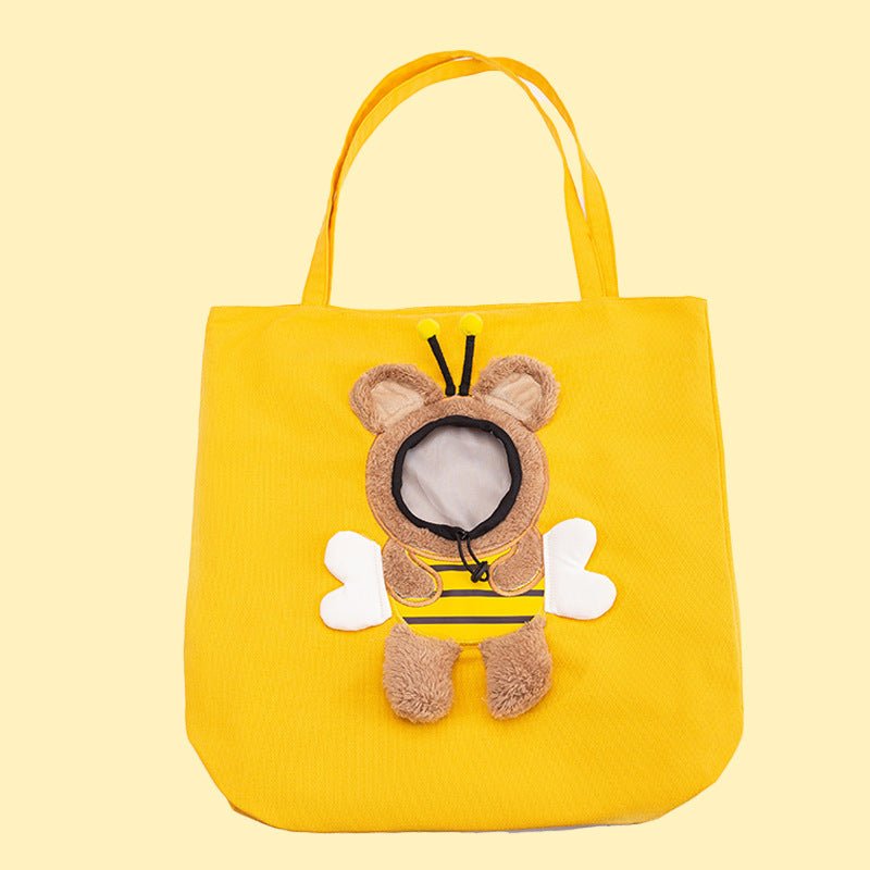 Little Bee Design Cat Dog Carrier Bags Portable Breathable Bag Soft Pet Carriers With Safety Zippers Outgoing Travel Pets Handbag - FURRY WHOOF