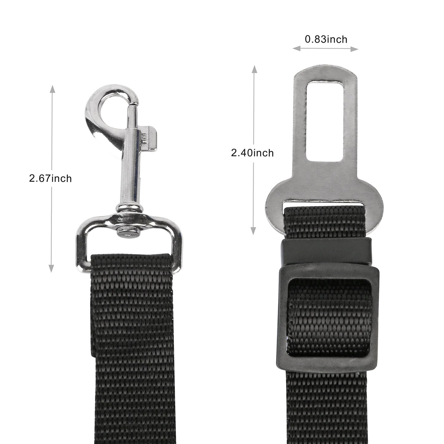 2Pcs Pet Dog Seat Belt Leash Adjustable Pet Dog Cat Safety Leads Harness Car Vehicle Nylon Fabric Seatbelt Strap - FURRY WHOOF
