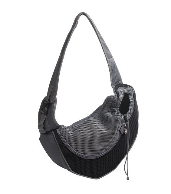 1pc Outdoor Travel Mesh Oxford Pet Puppy Carrier Handbag Pouch Single Shoulder Bag Sling Mesh Comfort Travel Tote Shoulder Bags - FURRY WHOOF