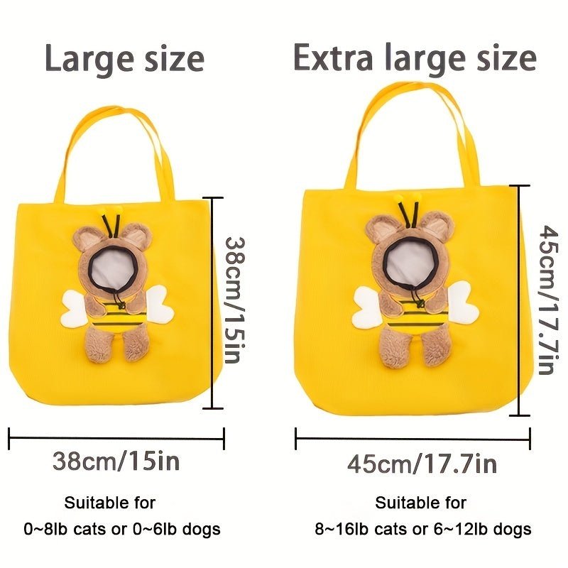 Little Bee Design Cat Dog Carrier Bags Portable Breathable Bag Soft Pet Carriers With Safety Zippers Outgoing Travel Pets Handbag - FURRY WHOOF