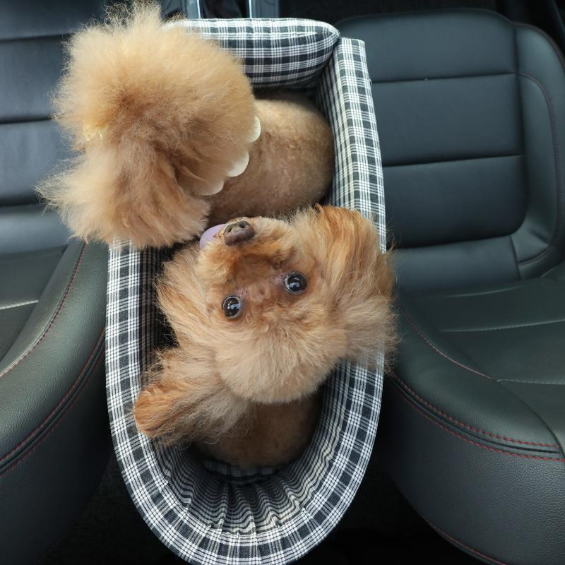 Portable Pet Dog Car Seat Central Control Nonslip Dog Carriers Safe Car Armrest Box Booster Kennel Bed For Small Cat Dog Travel - FURRY WHOOF
