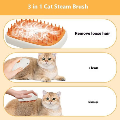 USB Rechargeable Pets Steam Brush Spray Massage Comb Pet Grooming Tools Cat Steam Comb Pet Products - FURRY WHOOF