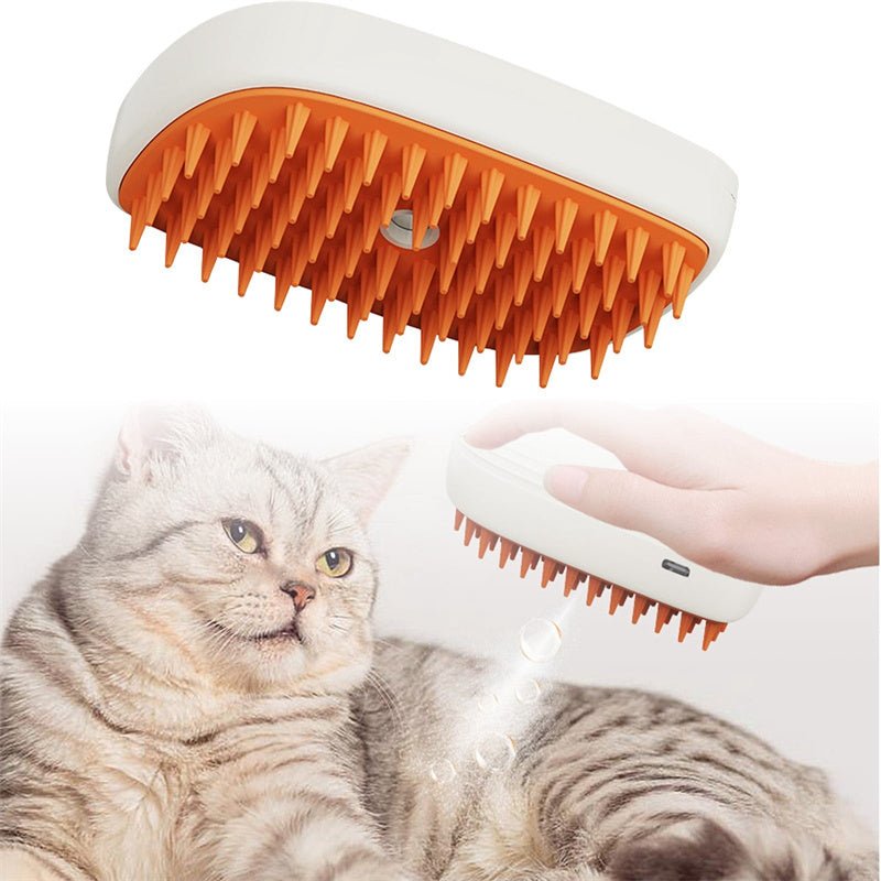 USB Rechargeable Pets Steam Brush Spray Massage Comb Pet Grooming Tools Cat Steam Comb Pet Products - FURRY WHOOF