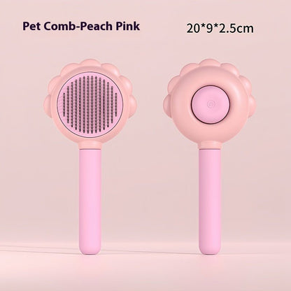 2 In 1 Self Cleaning Dog Brush Comb With Spray Pets Grooming Hair Remover Combs Brush Floating Hair Pet Grooming Brush Pet Products - FURRY WHOOF