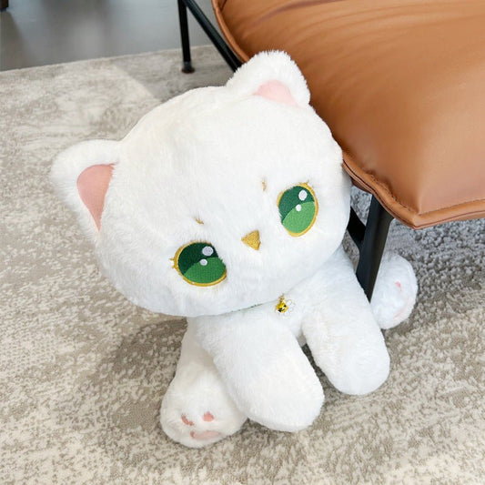 Cartoon Cute Mori Style Cat Green Eyes Kitten Doll Plush Toys Decorative Furry Pet Cat Ornaments - FURRY WHOOF