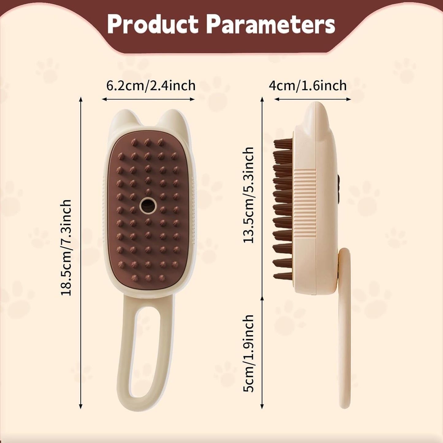 Innovative 3 In 1 Pet Steam Brush Shedding Massage And Grooming In One Perfect For Dogs And Cats Short And Long Hair Static Flying Hair Remover And Water Sprayer - FURRY WHOOF