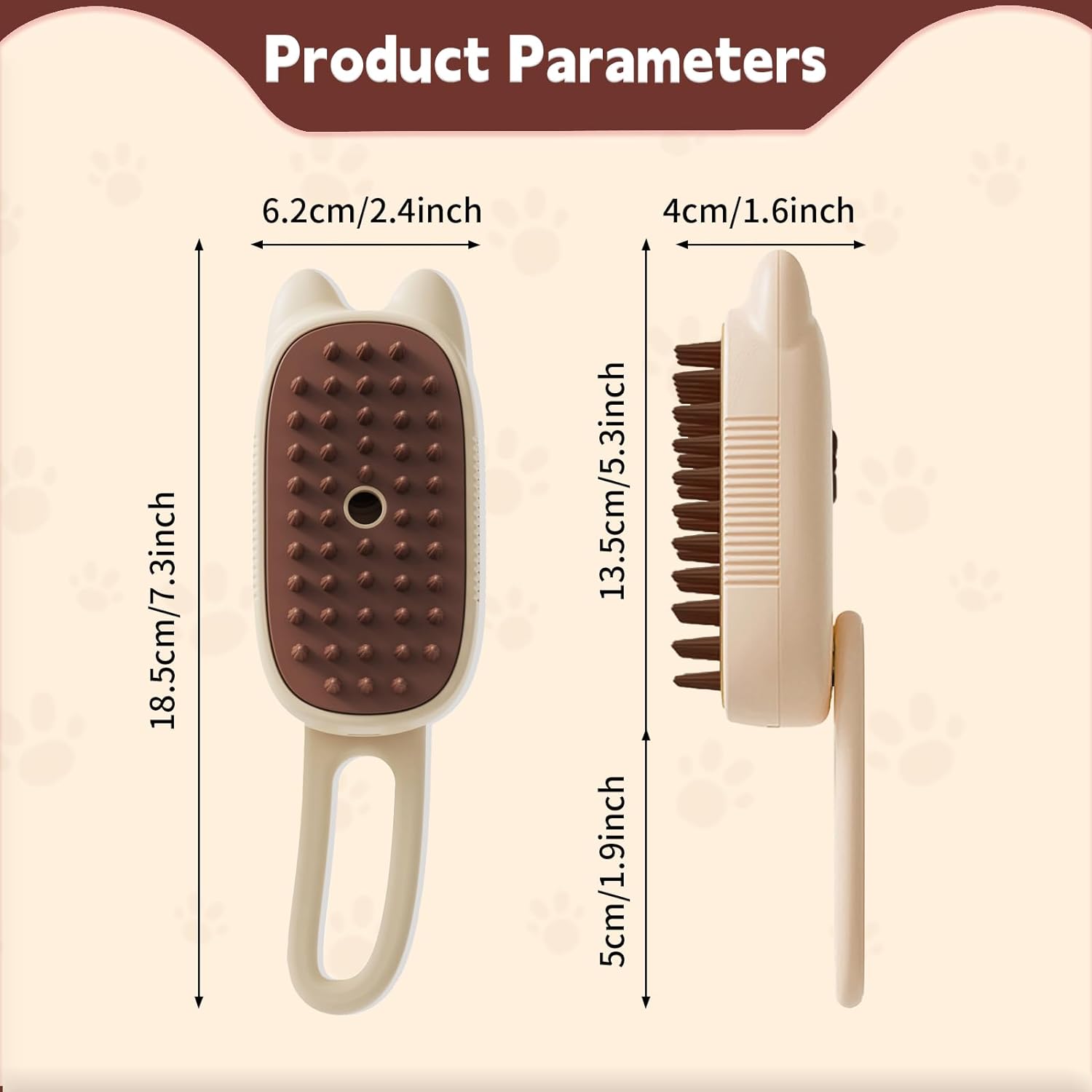 Innovative 3 In 1 Pet Steam Brush Shedding Massage And Grooming In One Perfect For Dogs And Cats Short And Long Hair Static Flying Hair Remover And Water Sprayer - FURRY WHOOF