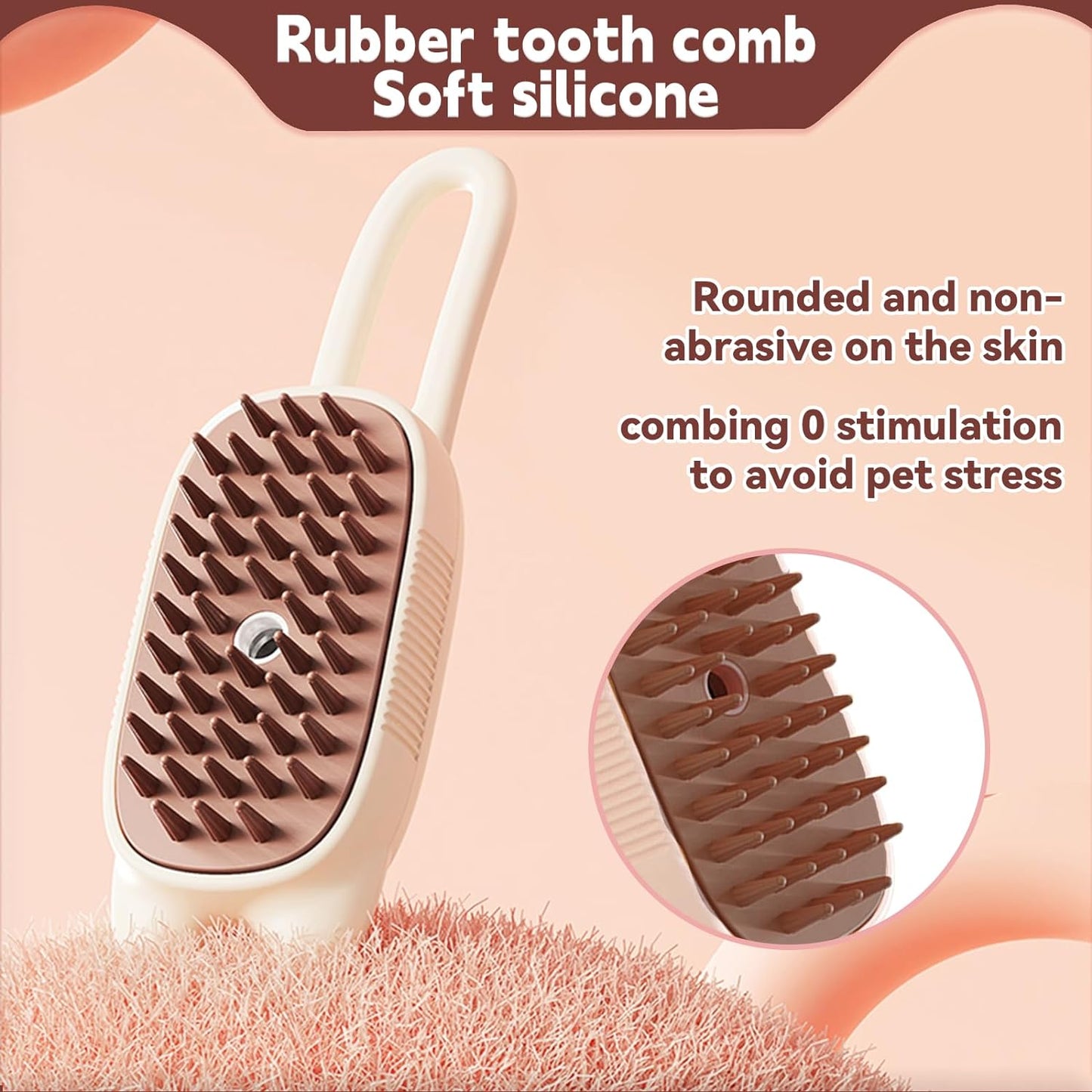 Innovative 3 In 1 Pet Steam Brush Shedding Massage And Grooming In One Perfect For Dogs And Cats Short And Long Hair Static Flying Hair Remover And Water Sprayer - FURRY WHOOF