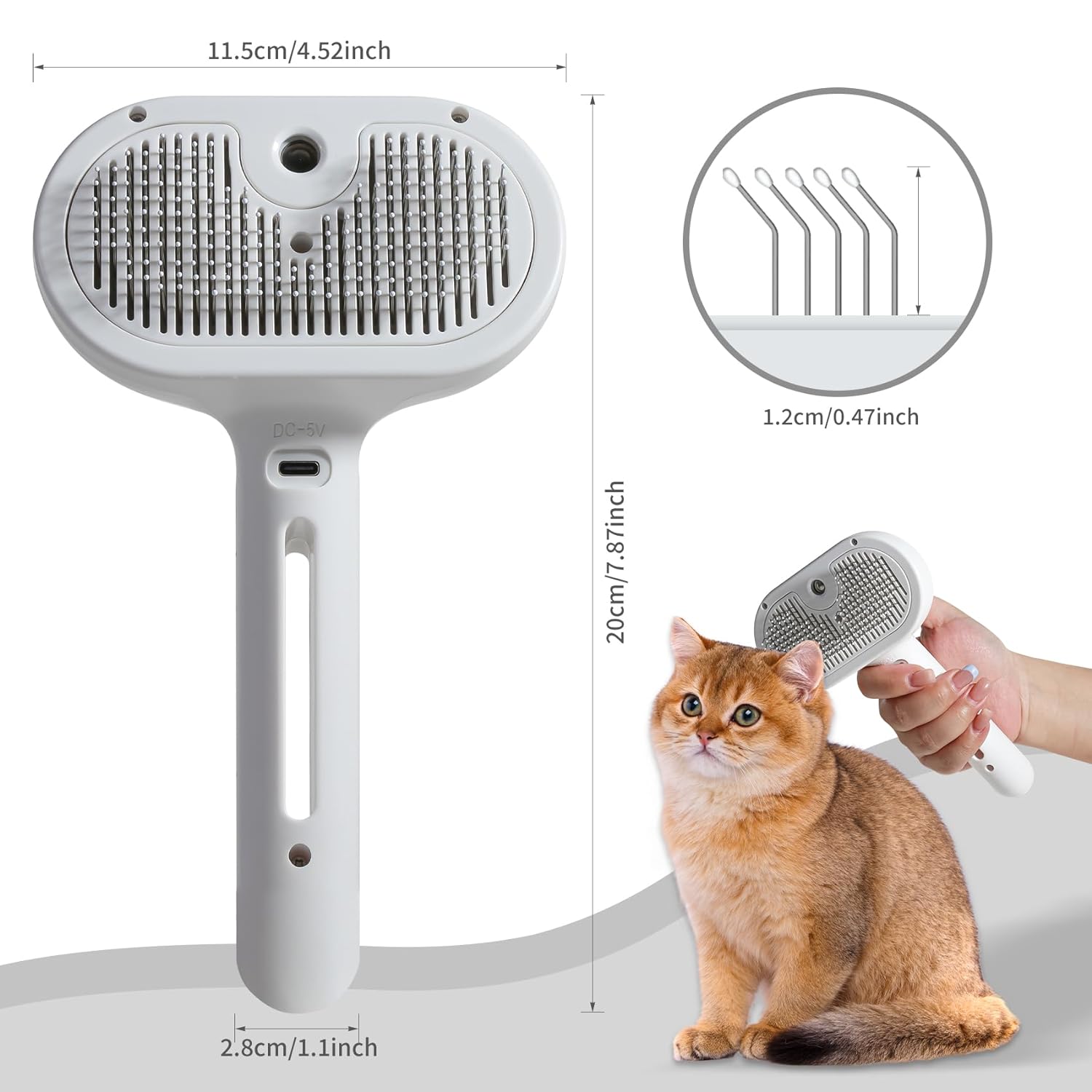 Spray Cat Brush For Shedding Water Brush For Cats And Dogs Pet Hair Removal Comb With Water Tank And Release Button Steamy Cat Brush Pet Spray Hair Comb - FURRY WHOOF