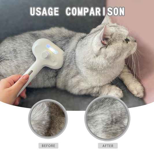 Spray Cat Brush For Shedding Water Brush For Cats And Dogs Pet Hair Removal Comb With Water Tank And Release Button Steamy Cat Brush Pet Spray Hair Comb - FURRY WHOOF