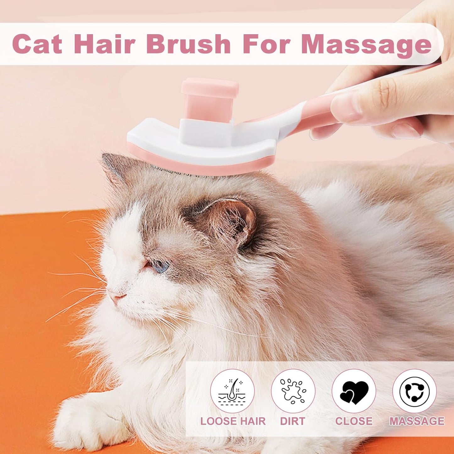 Pet Self Cleaning Slicker Brush Pet Hair Brush Dog Brush Cat Brush For Shedding Hair Pet Hair Removal Tool Safe Massage Comb For Long Middle - long, Short Hair - FURRY WHOOF