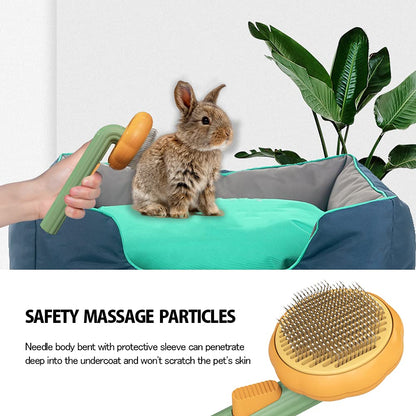 Pet Pumpkin Brush, Pet Grooming Self Cleaning Slicker Brush For Dogs Cats Puppy Rabbit, Cat Brush Grooming Gently Removes Loose Undercoat, Mats Tangled Hair Slicker Brush - FURRY WHOOF