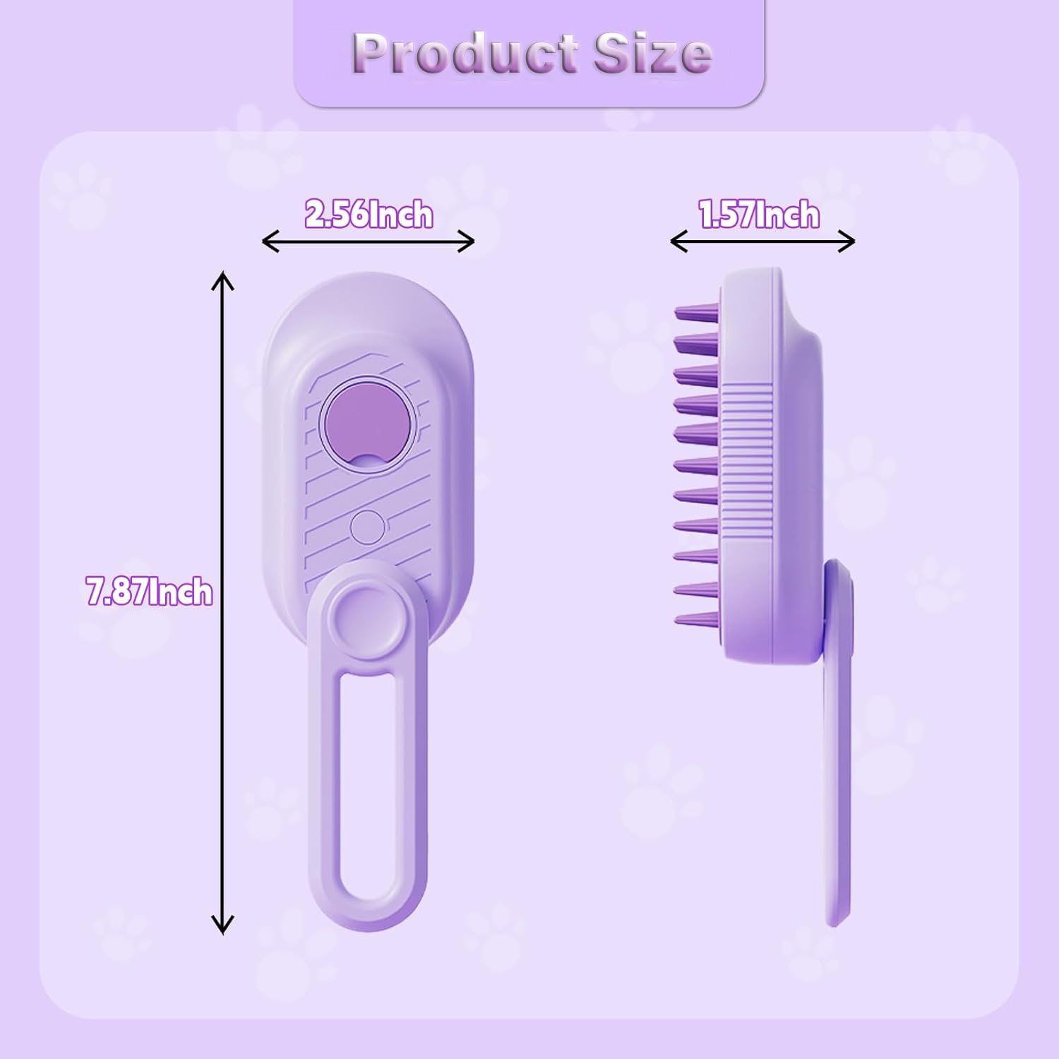 Cat Steam Brush For Shedding 3 In 1 Cat Steamy Brush Cleanser With Foldable Handle Pet Spa Brush For Cats Dogs Defur Comb For Cats Steam Brush For Cats Pet Spray Hair Removal Comb - FURRY WHOOF