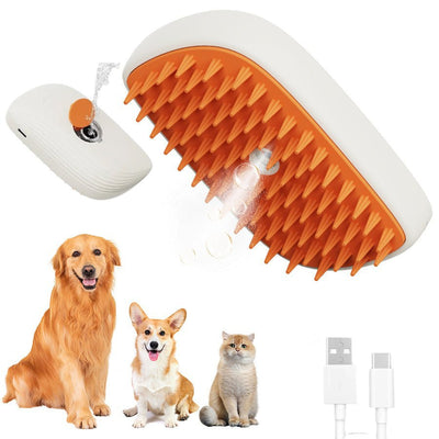 USB Rechargeable Pets Steam Brush Spray Massage Comb Pet Grooming Tools Cat Steam Comb Pet Products - FURRY WHOOF