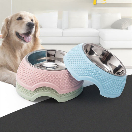 Cat Dog Bowl Stainless Steel Cat Bowls Neck Puppy Cats Feeder Non Slip Crashworthiness Base Pet Food Water Container - FURRY WHOOF