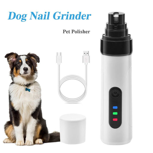 Electric Dog Nail Clippers Grinders Rechargeable USB Charging Pet Quiet Cat Paws Nail Grooming Trimmer Tools - FURRY WHOOF