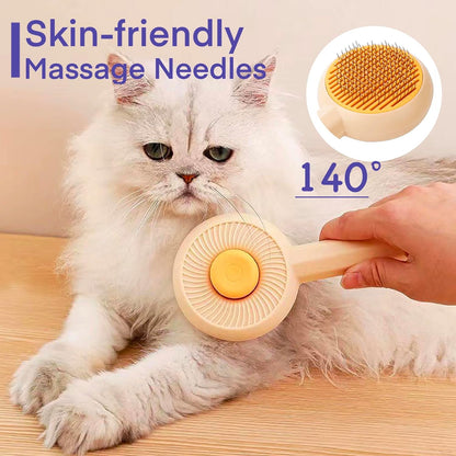 Cat Grooming Brushes Pet Hair Cleaner Brush Pet Massage Brushes For Cats Dogs With Self - Cleaning Button Pet Shedding Brush For Removing Tangles Loose Fur - FURRY WHOOF