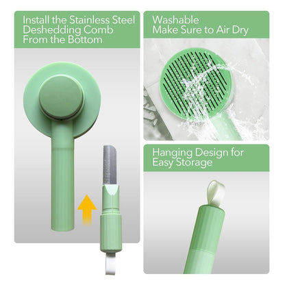 2 - in - 1 Grooming Brush Hair Remover Brush And Deshedding Brush For Indoor Long Haired Cats And Shedding Cats And Dogs Quick To Clean And Washable Easy Storage Suspension - FURRY WHOOF