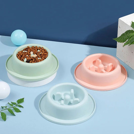 Pet Slow Eating Feeder Dog Feeding Food Bowls Anti - Chocking Dog Bowl Interactive Puppy Food Plate Dishes - FURRY WHOOF