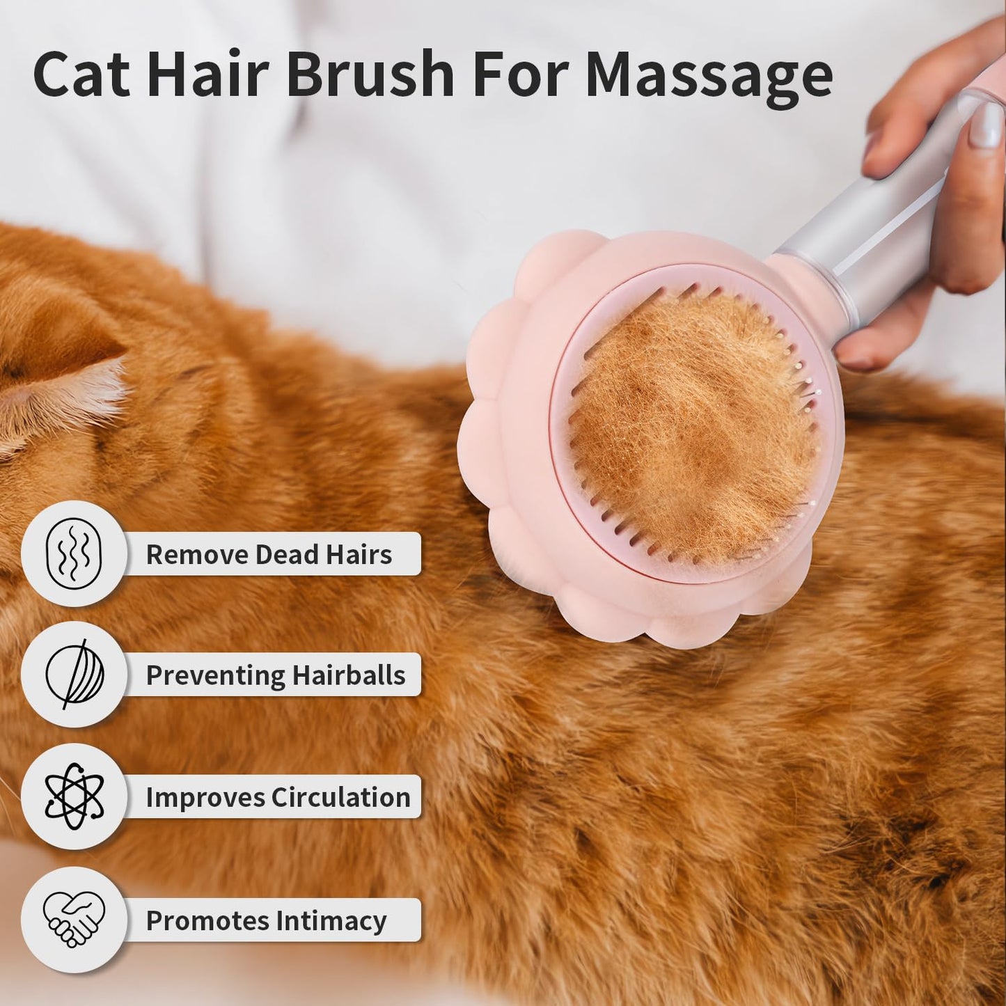 Spray Cat Brushes For Indoor Cats With Release Button Cat Brush For Shedding Massage Grooming Self Cleaning Slicker Brush For Dogs Cats Pet Brush Comb For Long Short Hair Cats Remove Loose Fur - FURRY WHOOF