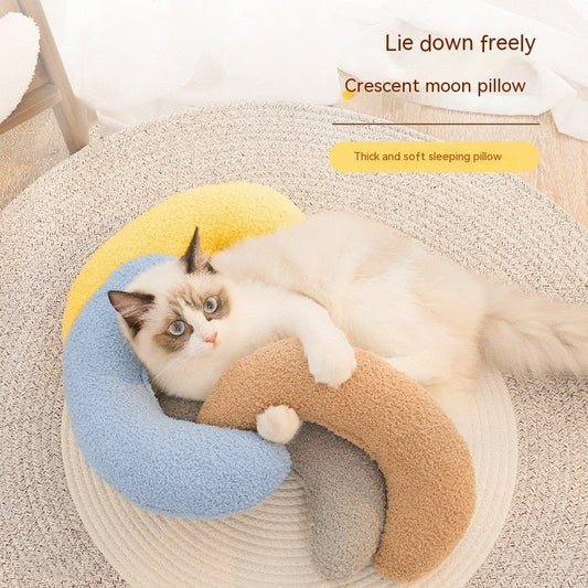 New Pet Supplies Soft For Cats And Dogs Pillow Crescent Type - FURRY WHOOF