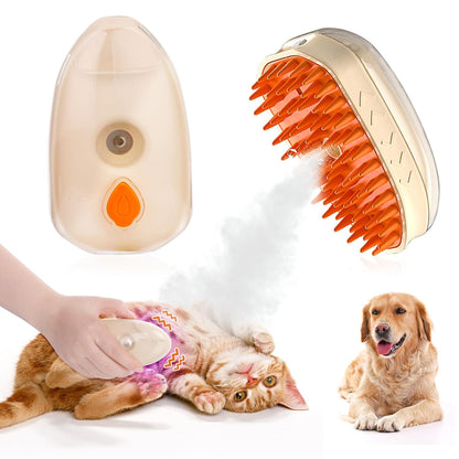 Cat Steam Brush Upgraded 4 In1 Steamy Cat Brush For Shedding Cat Brush Steamer For Massage Multifunctional Cat Hair Grooming Brush Pet Hair Removal Tool With Ringworm Detector For Cats Dogs - FURRY WHOOF