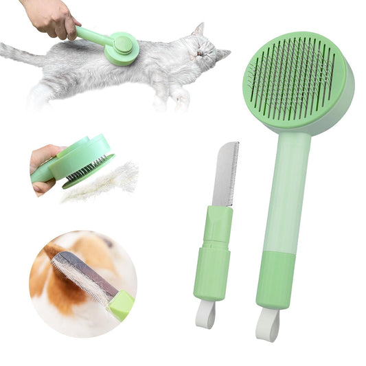 2 - in - 1 Grooming Brush Hair Remover Brush And Deshedding Brush For Indoor Long Haired Cats And Shedding Cats And Dogs Quick To Clean And Washable Easy Storage Suspension - FURRY WHOOF