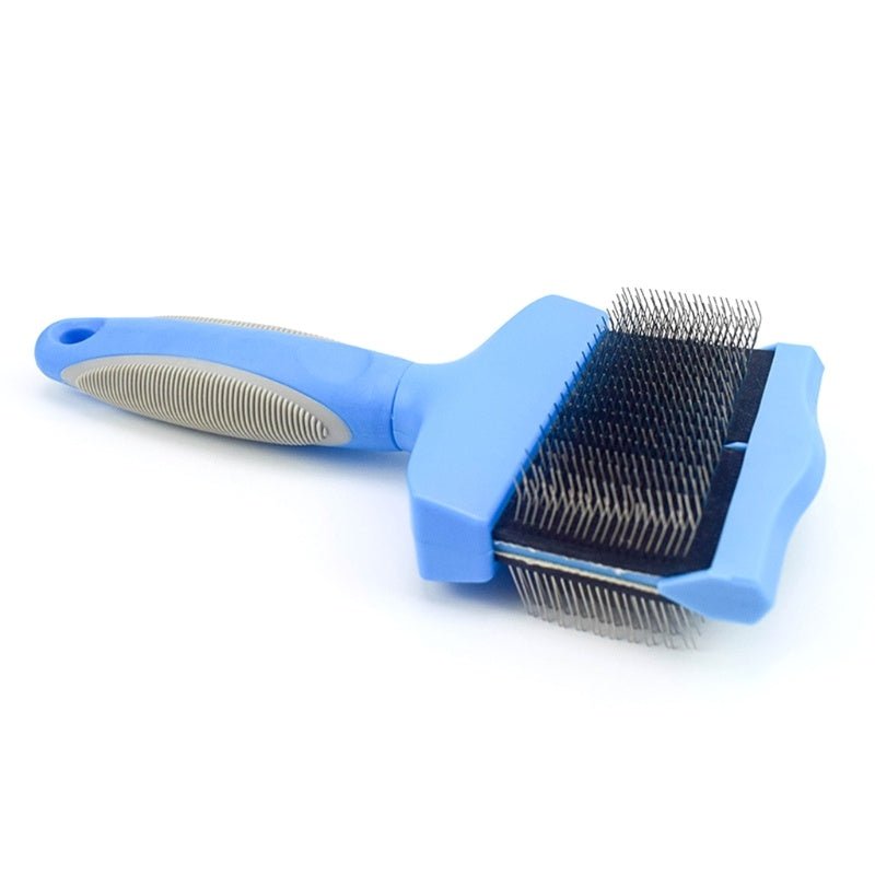 Double Sided Pet Brush Dog Hair Fur Bristle Grooming Shedding Cleaning Massage Comb Styling Tool - FURRY WHOOF