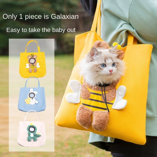 Little Bee Design Cat Dog Carrier Bags Portable Breathable Bag Soft Pet Carriers With Safety Zippers Outgoing Travel Pets Handbag - FURRY WHOOF