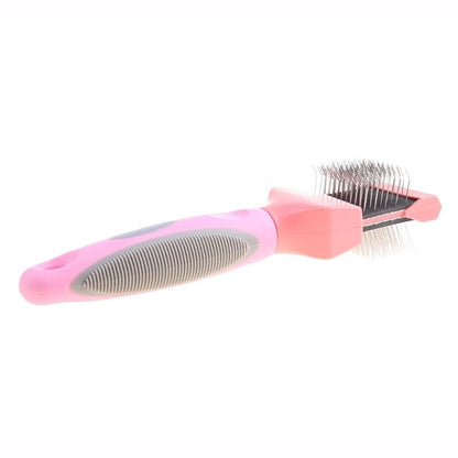 Double Sided Pet Brush Dog Hair Fur Bristle Grooming Shedding Cleaning Massage Comb Styling Tool - FURRY WHOOF
