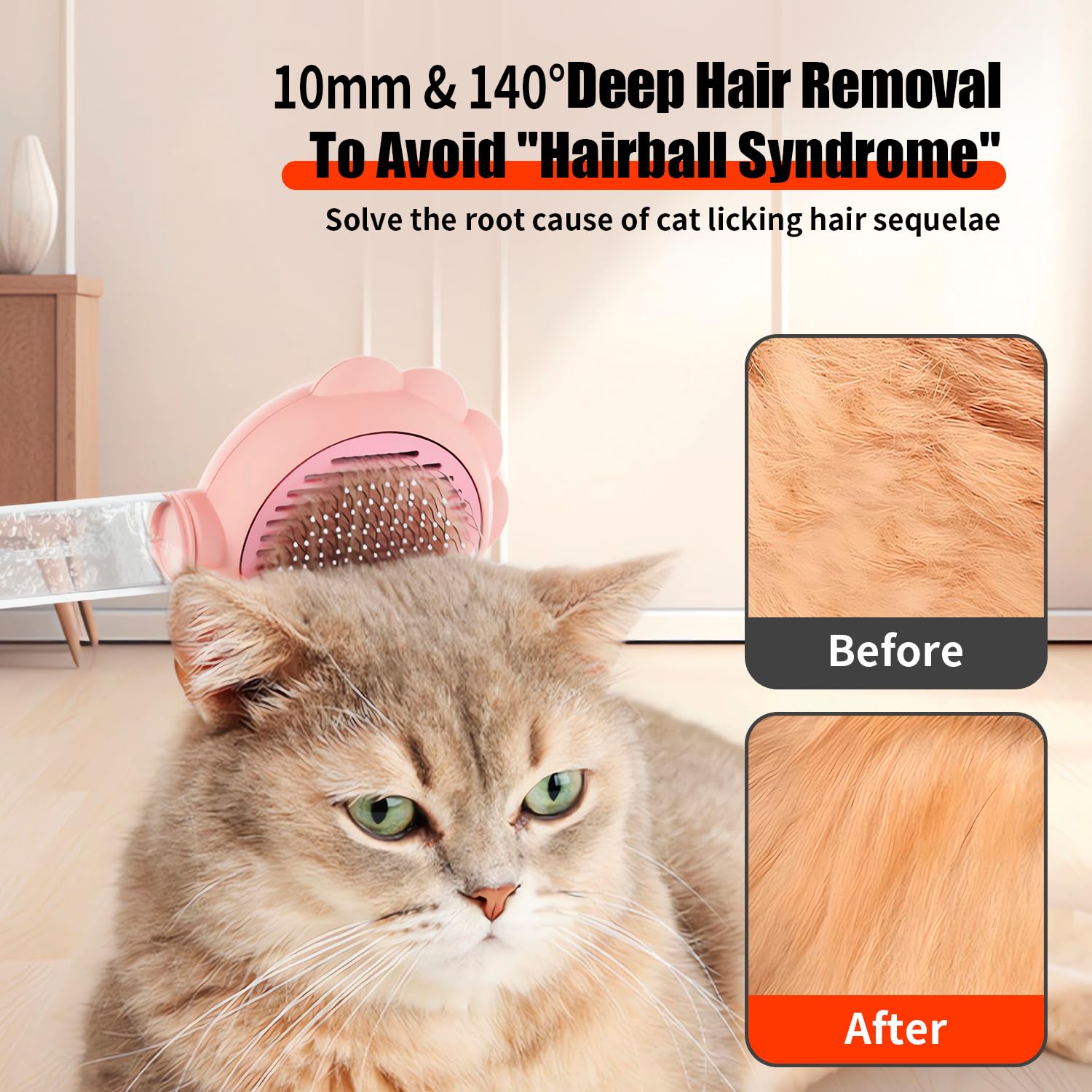 Spray Cat Brushes For Indoor Cats With Release Button Cat Brush For Shedding Massage Grooming Self Cleaning Slicker Brush For Dogs Cats Pet Brush Comb For Long Short Hair Cats Remove Loose Fur - FURRY WHOOF