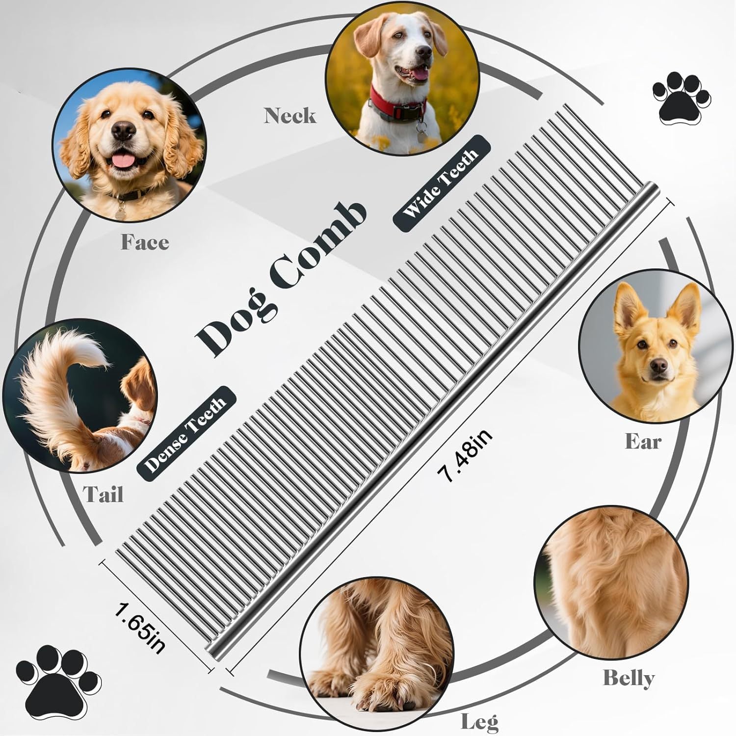 Pet Rake Brush Straight Comb Dog Makeup Brush - FURRY WHOOF