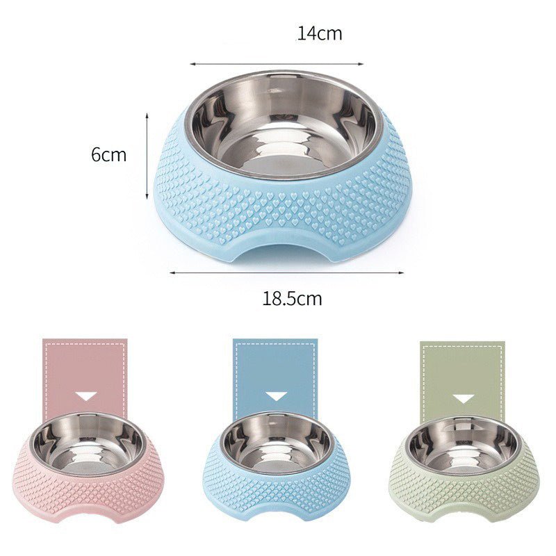 Cat Dog Bowl Stainless Steel Cat Bowls Neck Puppy Cats Feeder Non Slip Crashworthiness Base Pet Food Water Container - FURRY WHOOF