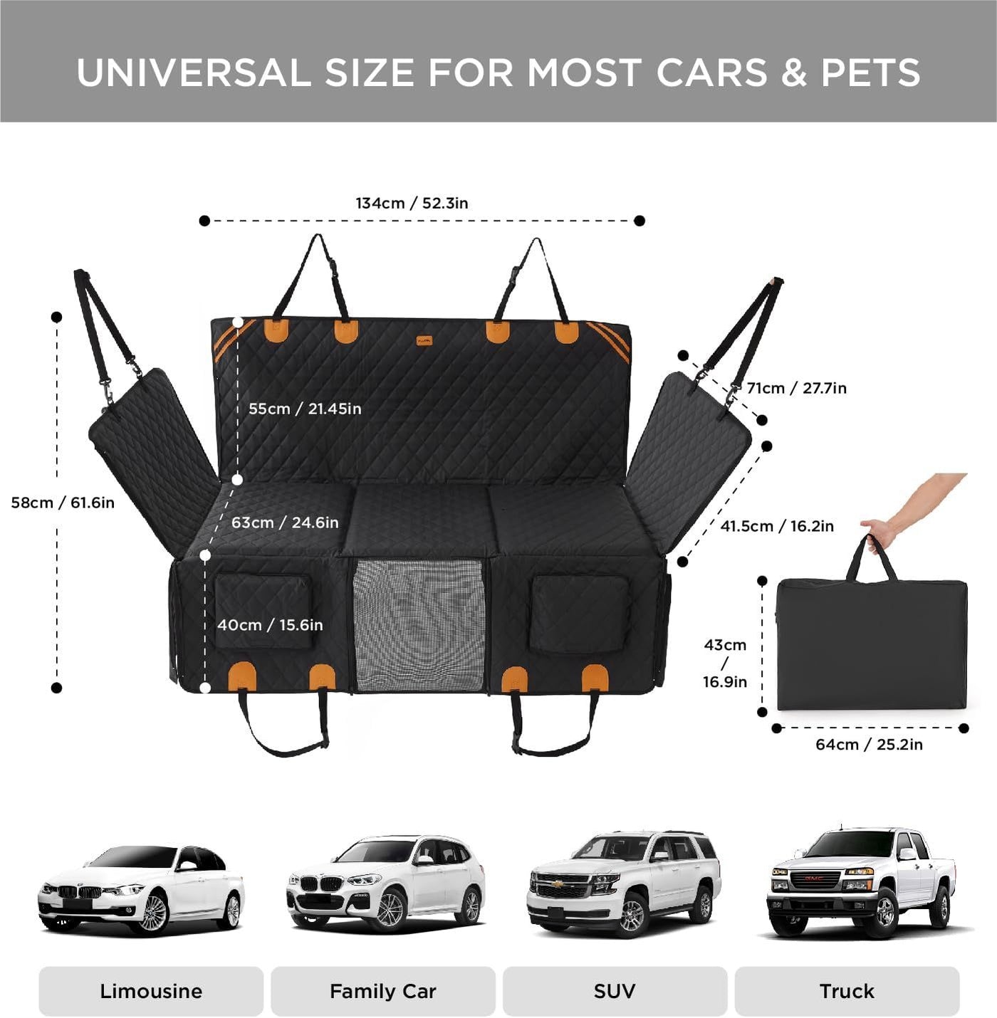 Hit the road with your best friend in our Made4pets Dog Car Hammock! 8-layer hard bottom and PE foam provide ultimate comfort, while waterproof and non-slip features keep them safe. Easy to install and perfect for pet owners on-the-go!