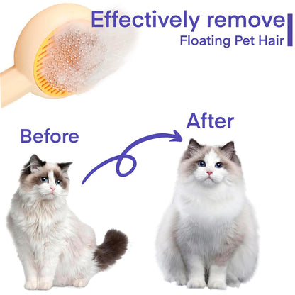 Cat Grooming Brushes Pet Hair Cleaner Brush Pet Massage Brushes For Cats Dogs With Self - Cleaning Button Pet Shedding Brush For Removing Tangles Loose Fur - FURRY WHOOF