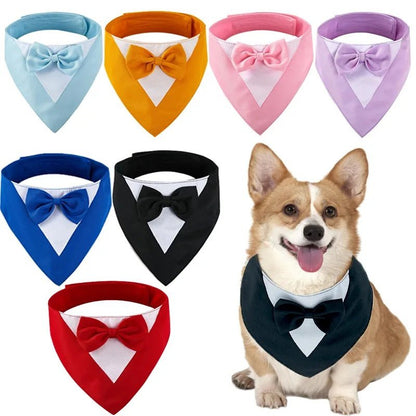 Pet Triangle Bib Bow Saliva Towel Pet Collar Dog Clothing Cat Puppy Scarf Bib Dogs Pets Accessories Dog Collar Harness - FURRY WHOOF
