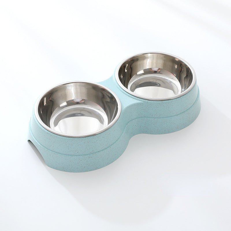 Double Pet Bowls Dog Food Water Feeder Stainless Steel Pet Drinking Dish Feeder Cat Puppy Feeding Supplies Small Dog Accessories - FURRY WHOOF