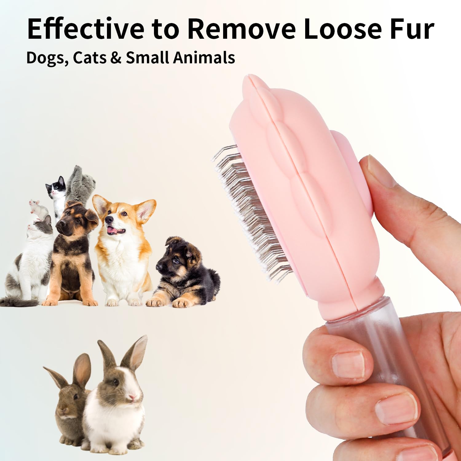 Spray Cat Brushes For Indoor Cats With Release Button Cat Brush For Shedding Massage Grooming Self Cleaning Slicker Brush For Dogs Cats Pet Brush Comb For Long Short Hair Cats Remove Loose Fur - FURRY WHOOF