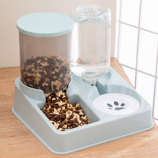 Automatic Pet Feeder Water Dispenser Integrated Cat Food Holder Bowl Double Bowl Drinking Bowl Pet - FURRY WHOOF